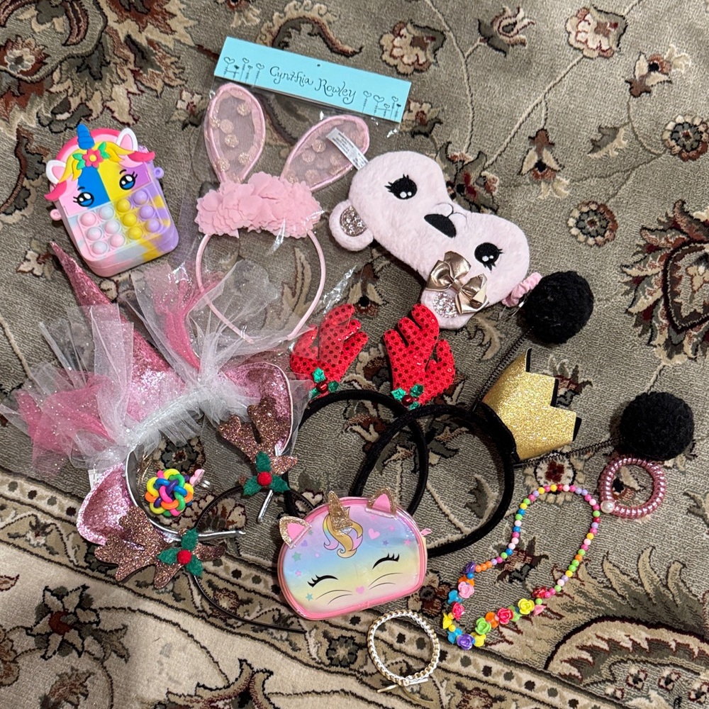 Kids Pink Unicorn Headband and Accessories Set
